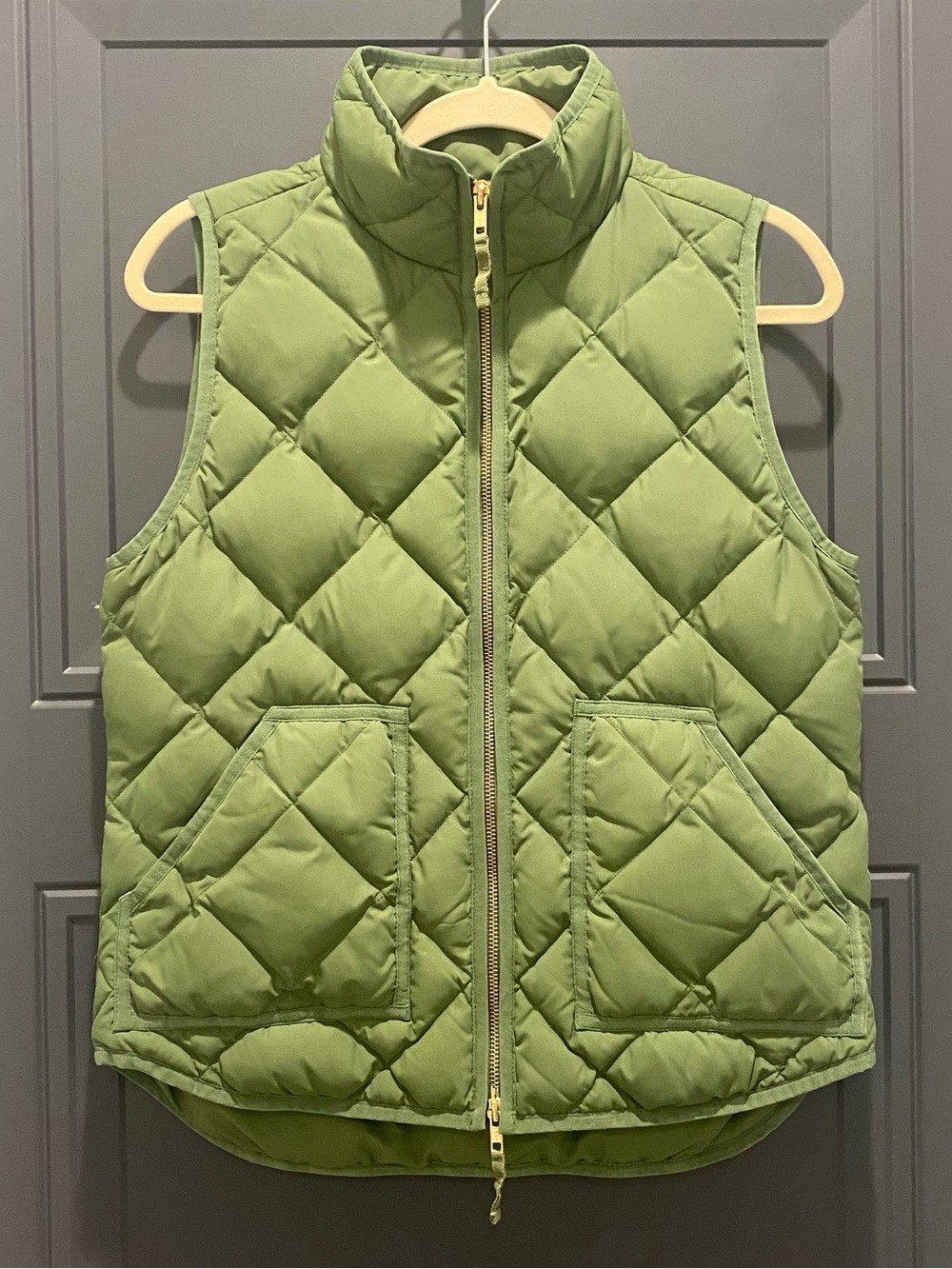 J. Crew Quilted Puffer Vest Green Size Small